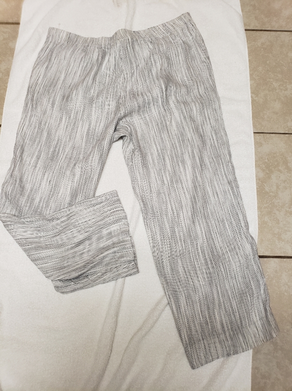 J.Jill Linen Striped Relaxed Pant Size 16 Blue/white - Picture 3 of 4